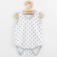 Kojenecké body bez rukávů New Baby Classic II hvězdičky šedé kluk