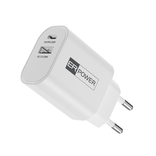 Dual GaN Charger 30W - 1 USB-C/1 USB-A PD/PPS/QC