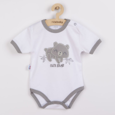 Kojenecké bavlněné body s krátkým rukávem New Baby Cute Bear