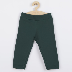 Kojenecké bavlněné legíny New Baby Leggings tmavě zelené