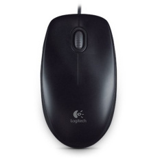 Logitech B100/Kancelářská/Optická/800 DPI/Drátová USB/Černá