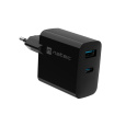 Univerzální USB nabíječka Natec RIBERA GaN 65W, 1X USB-A, 1X USB-C, Černá