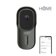 iGET HOME Doorbell DS1 Anthracite - WiFi bateriový videozvonek, FullHD, obousměrný zvuk, CZ aplikace