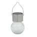 lampa solární KOULE pr.6cm, v.9cm, 1LED, závěsná, čirá; nerez/sklo