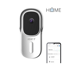 iGET HOME Doorbell DS1 White - WiFi bateriový videozvonek, FullHD, obousměrný zvuk, CZ aplikace