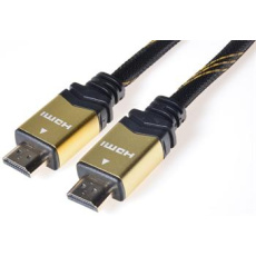 PremiumCord GOLD HDMI + Ethernet kabel, zlac., 1m