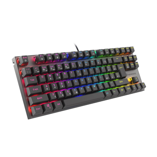 Genesis herní mechanická klávesnice THOR 303/TKL/RGB/Outemu Red/Drátová USB/CZ-SK layout/Černá