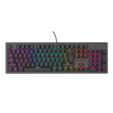 Genesis tichá herní klávesnice THOR 303/RGB/Outemu Peach Silent/Drátová USB/CZ-SK layout/Černá