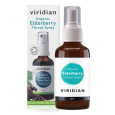 Elderberry Throat Spray 50ml Organic (Sprej při bolesti v krku a kašli Bio)