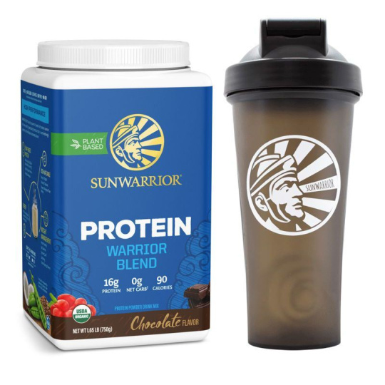 Protein Blend BIO 750g čokoláda (Hrachový, konopný protein a goji) + Shaker 700 ml ZDARMA