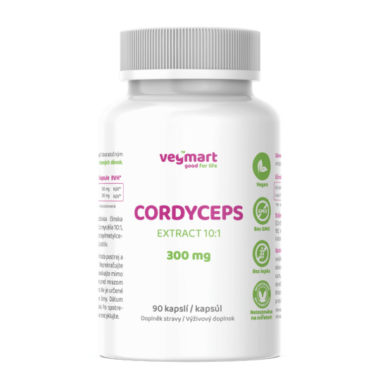 Vegmart Cordyceps 300 mg, 90 kapslí>