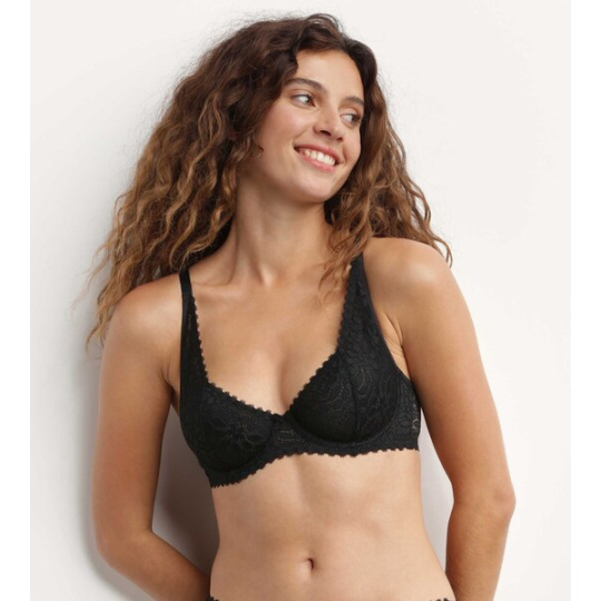 DIM DAILY DENTELLE UNDERWIRE BRA - Dámská krajková podprsenka - černá