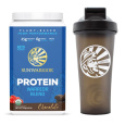 Protein Blend BIO 750g čokoláda (Hrachový, konopný protein a goji) + Shaker 700 ml ZDARMA