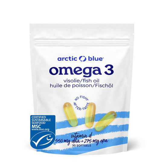 Omega 3 30 kapslí (550mg DHA, 275mg EPA & Vitamin D 400IU) původ Aljaška