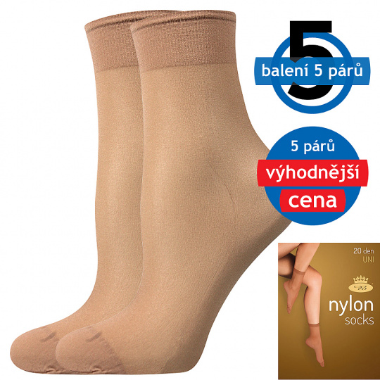 ponožky NYLON socks 20 DEN / 5 párů