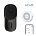 iGET HOME Doorbell DS1 Black + CHS1 White - WiFi bateriový videozvonek, set s reproduktorem, CZ app