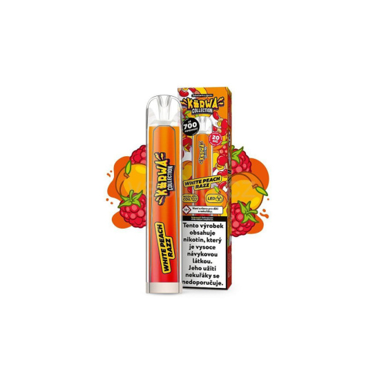 Kurwa 700 jednorázová e-cigareta White Peach Razz (broskev a malina) 20mg/ml 1ks