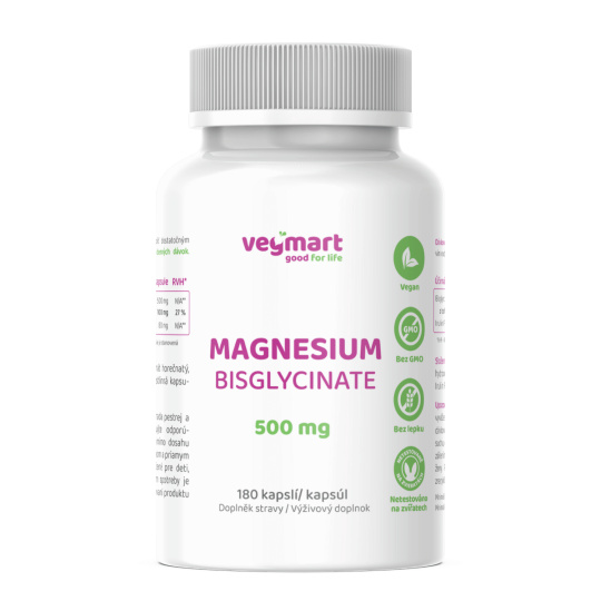 Vegmart Hořčík bisglycinát 500 mg, 180 kapslí>