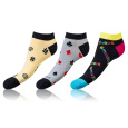 CRAZY IN-SHOE SOCKS 3x - Zábavné nízké crazy ponožky unisex v setu 3 páry - žlutá - černá - šedá