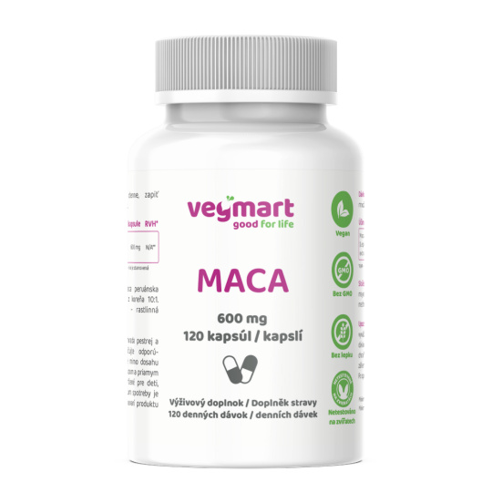 Vegmart Maca 600 mg, 120 kapslí>