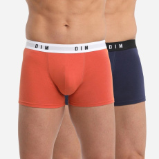 DIM BOXER ORIGINAL 2x - Pánské boxerky 2 ks - oranžová - modrá