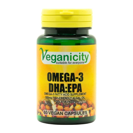 Veganicity Omega-3 DHA:EPA 500mg - olej z mořských řas, 60 vegan kapslí>