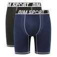 DIM SPORT LONG BOXER 2x - Pánské sportovní boxerky 2 ks - černá - modrá