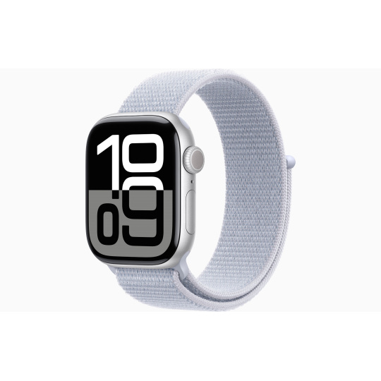 Apple Watch S10/42mm/Silver/Sport Band/Blue Cloud