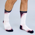 DIM SPORT CREW SOCKS MEDIUM IMPACT 2x - Pánské sportovní ponožky 2x - bílá - červená - modrá