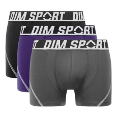 DIM SPORT MICROFIBRE BOXER 3x - Pánské sportovní boxerky 3 ks - šedá - modrá - černá