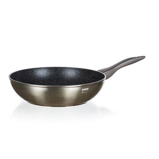 pánev WOK 28x7,8cm/3mm nepřiln.povrch METALLIC PLATINUM