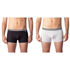 COTTON STRETCH BOXER 2x - Dvojbalení bavlněných boxerek - černá - šedá