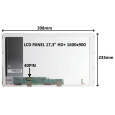 LCD PANEL 17,3'' HD+ 1600x900 40PIN LESKLÝ / ŠROUBOVÁNÍ Z BOKŮ